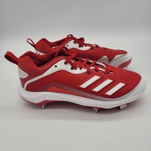 adidas Icon 6 Bounce Team Power Baseball Metal Cleats Men 7.5 Shoes Red NEW - Picture 7 of 15
